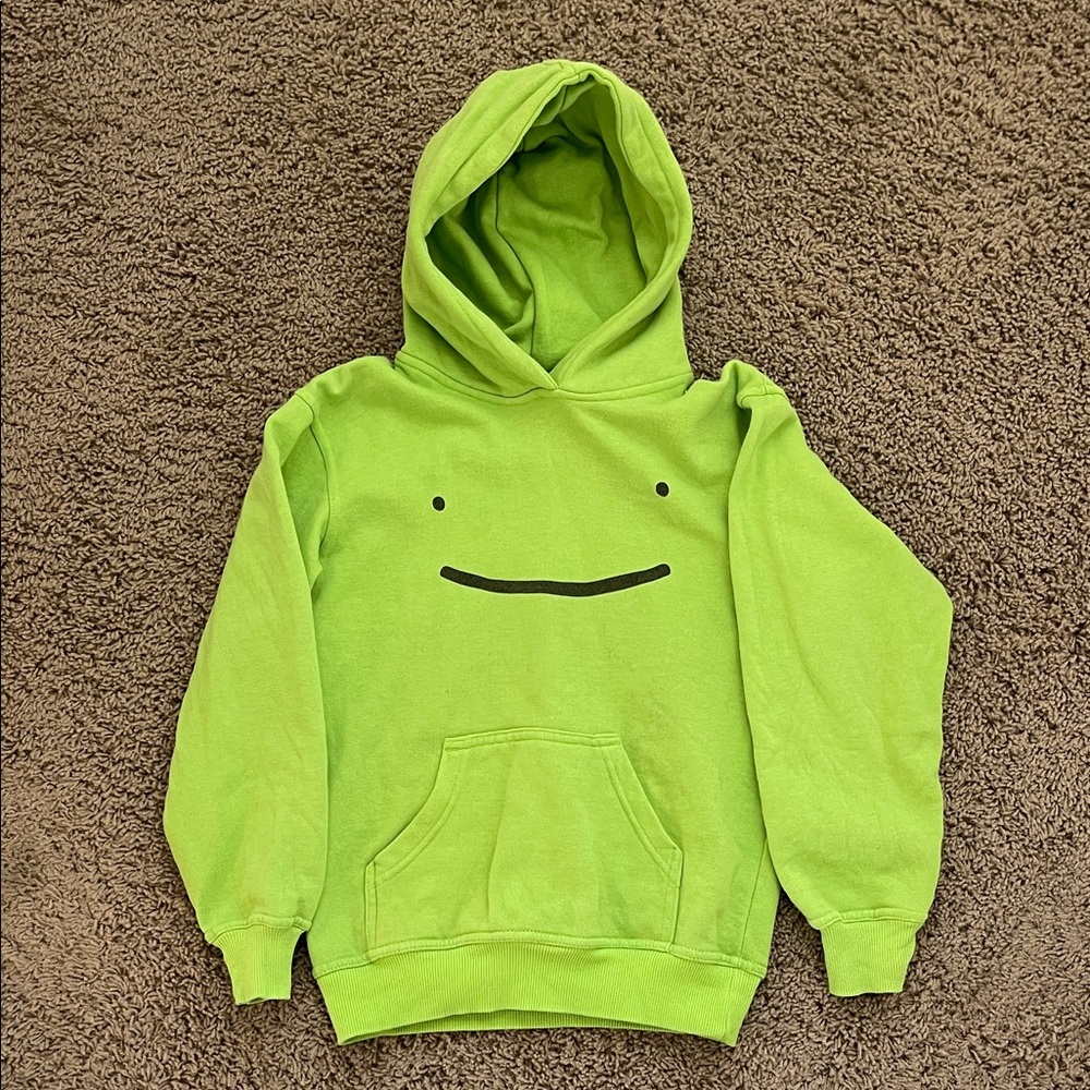 Famous YouTuber Dream Hoodie - Kids Green Hoodie with Smiley Face Youth M